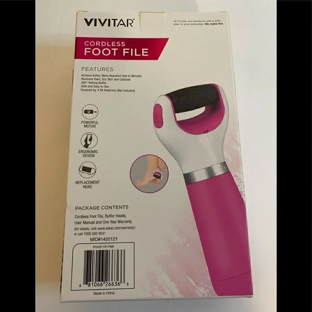 🛍Vivitar  Cordless Foot File, Buffer Head